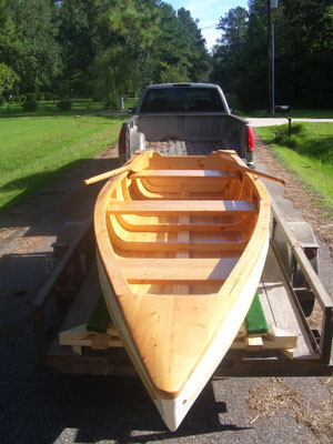 Rowboat with paint on hull