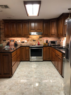 Kitchen Cabinets, Cherry wood, Stained & Finished