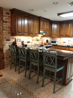 Kitchen Cabinets, Cherry wood, Stained & Finished