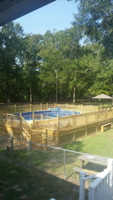 Large pool deck