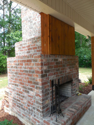 Custom built Outdoor Fireplace TV Cabinet