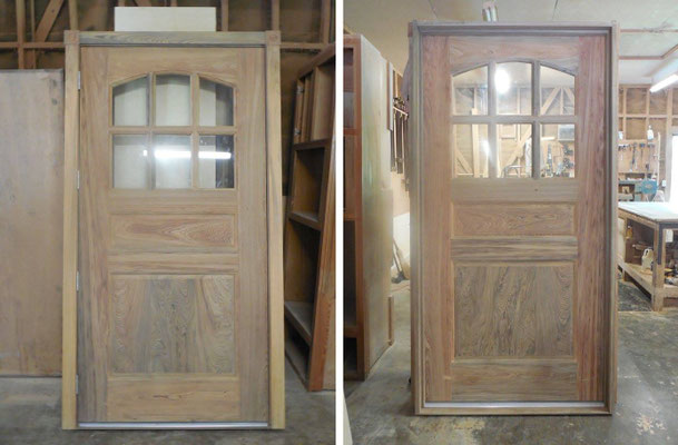 Exterior Door (front & back shown) Sinker Cypress Unfinished