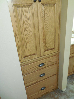 Bathroom cabinets Ash Custom Stain Medium Rub Lacquer Finish