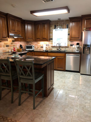 Kitchen Cabinets, Cherry wood, Stained & Finished