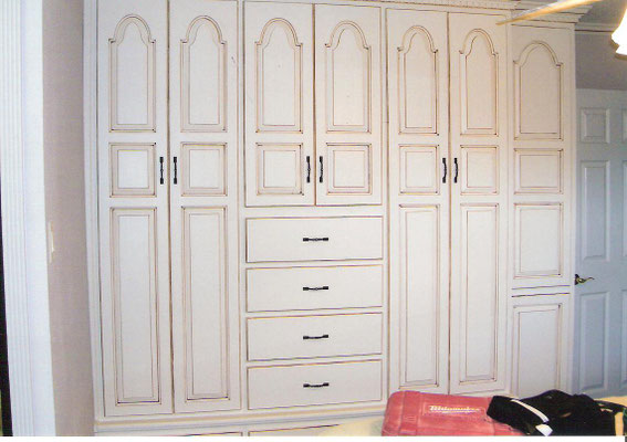 Built in Wardrobe in Master Bedroom. Painted & glazed.