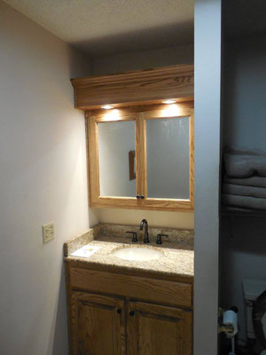 Bathroom cabinets Ash Custom Stain Medium Rub Lacquer Finish