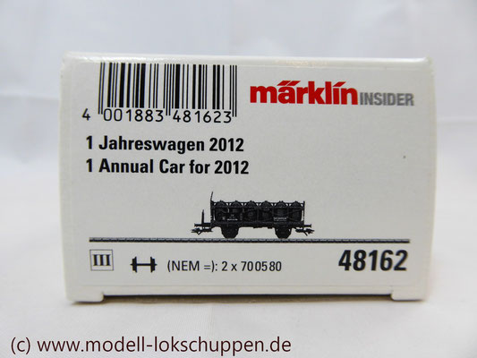 Insider-Jahreswagen H0 2012 Säuretopfwagen DB  "Degussa" / Märklin 48162