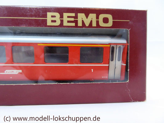 Bemo 3256 126 - Personenwagen 1/2 Klasse - Ew I BB - Signet - AB 1546 - Bernina Bahn - RhB - H0m - Kurze Ausführung