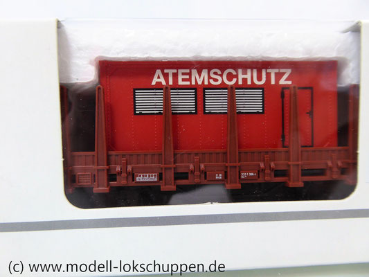 Märklin 00752-03 Rungenwagen DB mit  Feuerwehr Container Atemschutz