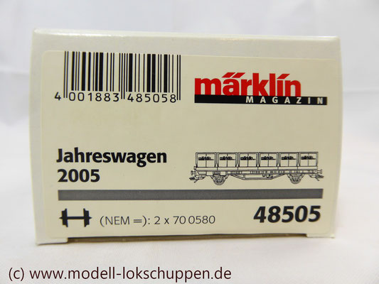 Märklin Magazin-Jahreswagen H0 2005 - Post-Behälter-Tragwagen Post 2-t/13 / Märklin 48505