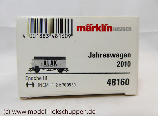 Insider Wagen 2010 - Ged. Güterwagen ALAK Spangenberg-Werke DB / Märklin 48160