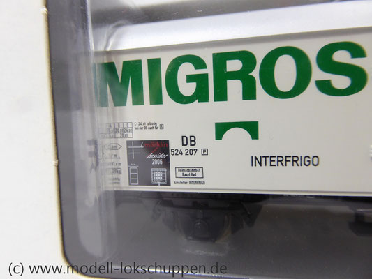 Märklin 48150 Insider-Wagen 2006 Privat-/ Kühlwagen der Interfrigo  „Migros Suisse“    3