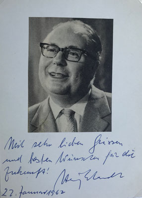 Heinz Erhardt, original signiertes Blatt