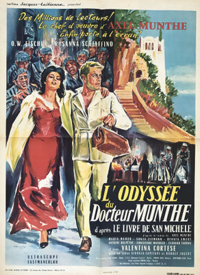 französisches Filmplakat, A1, Axel Munthe - Der Arzt von San Michele, u.a. mit Heinz Erhardt