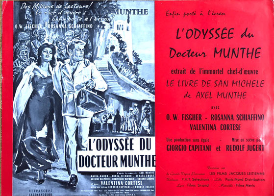 französisches Filmprogrammheft, Axel Munthe - Der Arzt von San Michele, u.a. mit Heinz Erhardt