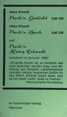 Flyer für Buchwerbung Heinz Erhardt (Fackelträger Verlag)