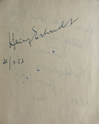 Heinz Erhardt, original signiertes Blatt