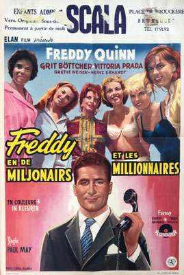 Freddy und der Millionär, original belgisches Filmplakat A3