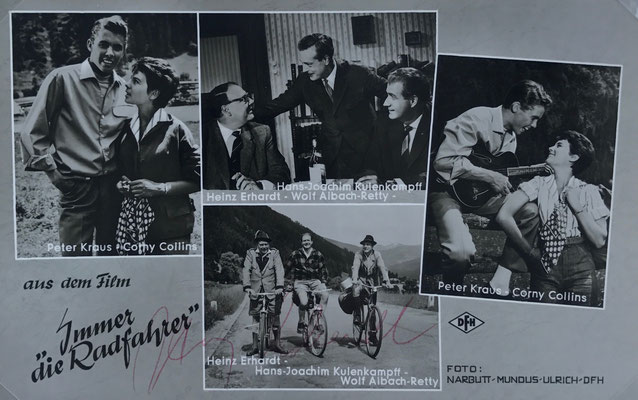 DFH Postkarte, signiert von Heinz Erhardt