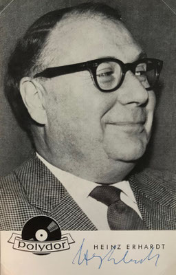 Heinz Erhardt, signierte Polydor Autogrammkarte