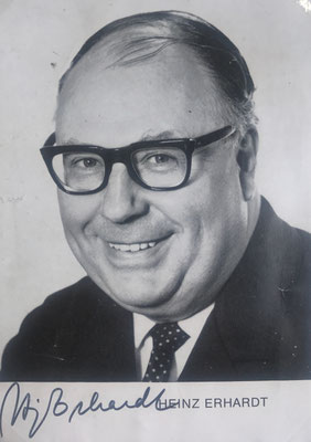 Heinz Erhardt, signierte Autogrammkarte