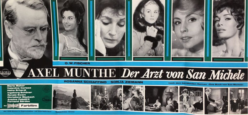 Streifenplakat quer, Axel Munthe - Der Arzt von San Michele, u.a. mit Heinz Erhardt