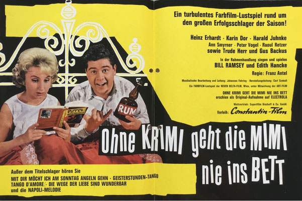 Heinz Erhardt, Ohne Krimi geht die Mimi nie ins Bett, org. Kino Plakat, A2 quer