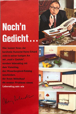 Heinz Erhardt macht Werbung für Weserbergland Möbel
