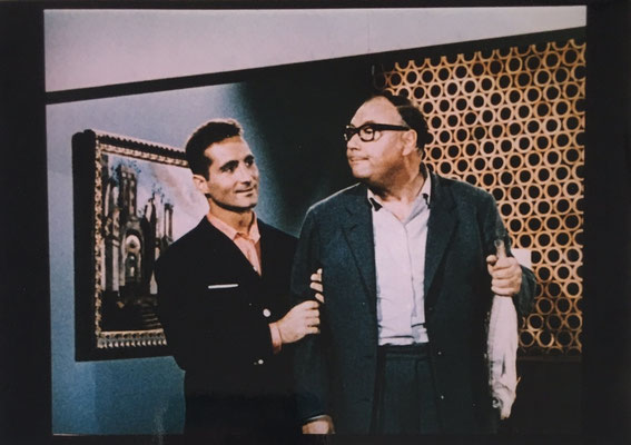 Pressefoto vom original Dia, Heinz Erhardt, Freddy und der Millionär