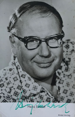 Heinz Erhardt, signierte Rüdel Autogrammkarte