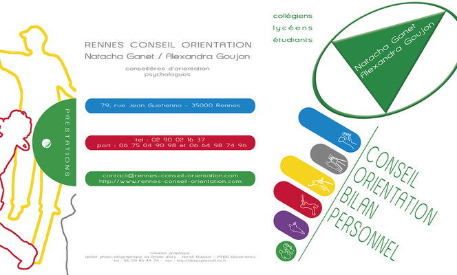 "Rennes Conseil Orientation" : plaquette recto A3 + rabat à droite