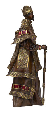 WANG MANG    Bronze hauteur 90 cm    64 rubis    or 24 carats    Contacter l'artiste pour l'achat de cette oeuvre