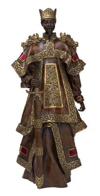 WANG MANG    Bronze hauteur 90 cm    64 rubis    or 24 carats    Contacter l'artiste pour l'achat de cette oeuvre