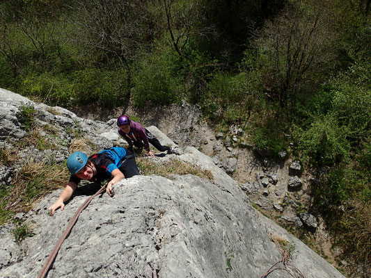 Quentin et Stéphanie sur le pilier