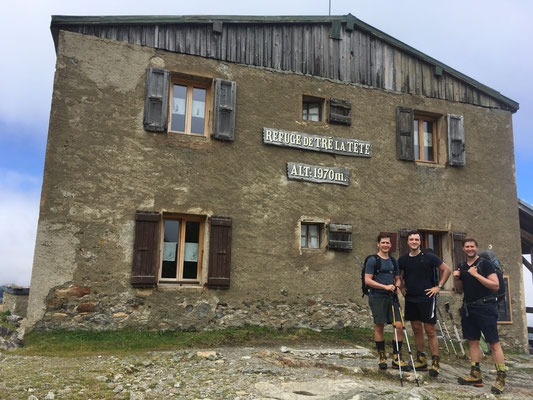 Pierre, Bruno et Yves au Refuge de Tré-La-Tête