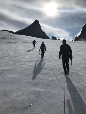 La cordée en direction de La Petite Fourche