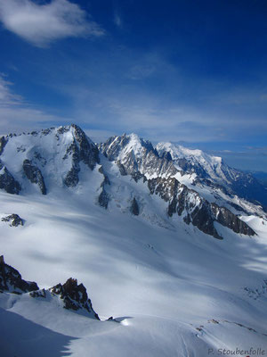La vue du sommet vers le Mont Blanc.
