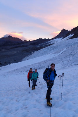 Pierre, Carole et Bruno sur le Laveciau aux petit matin