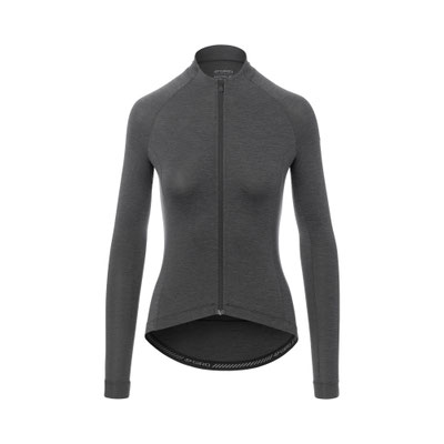 Giro-new-road-ls-jersey-womens-road-apparel-charcoal-heather-ghosted-front
