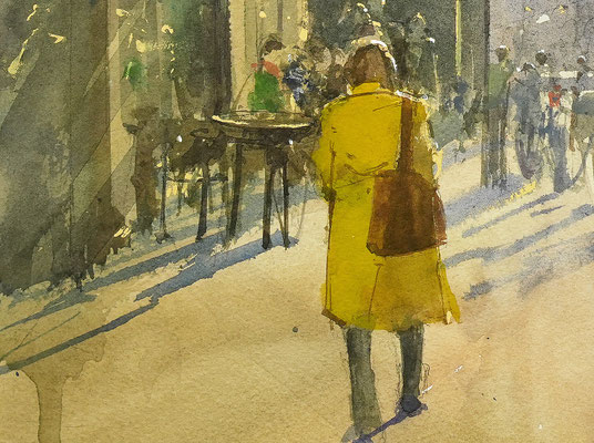 Gravenstraat Den Haag Watercolor 43 x 55 cm det 1