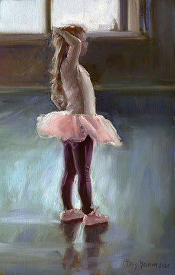 Ballerina I. Olieverf op doek. 40 x 25 cm