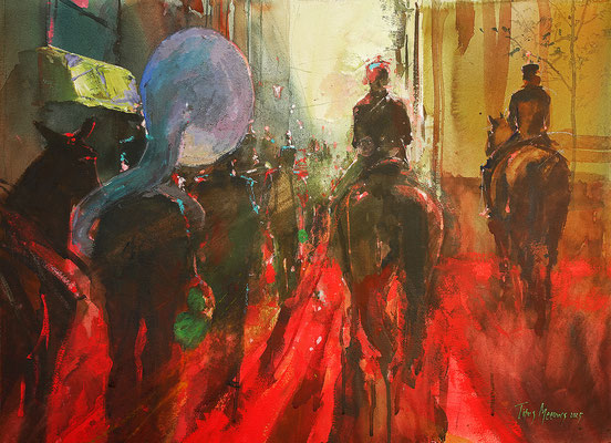 Fanfare IV Watercolor, acrylics and oil pastel on paper. 55 x 75 cm