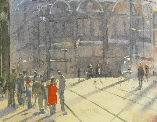 Gravenstraat Den Haag Watercolor 43 x 55 cm det 2
