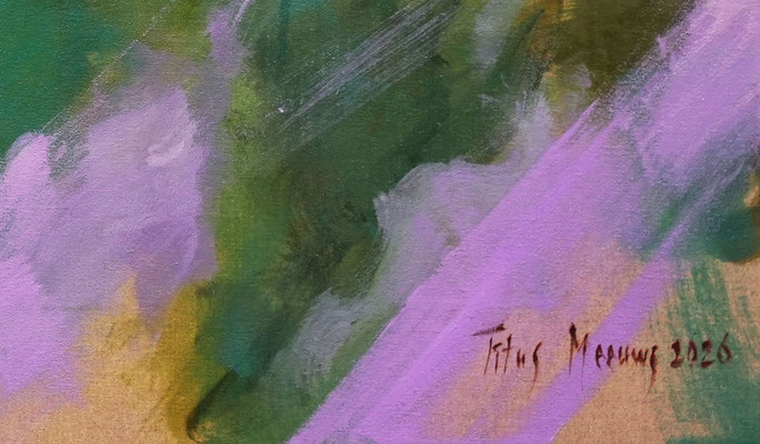 Titus Meeuws painting for sale fanfare colorful purple
