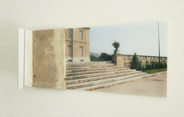 Château Borély 1, 2017, chaux fixée sur aluminium composite et bois, impression numérique contrecollée sur aluminuim composite, 23x48x8,5cm.