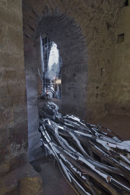 Amarnath 3, vue latérale et départ de l'installation "Coulée sèche". Voir +: travaux_warning