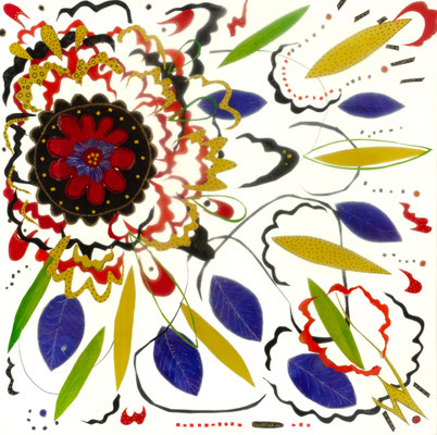 Series Floating Worlds / epoxy resin,acrylic painted paper, Musou black, Indian ink / 60 x 60 cm 2023 (Repro Roland Froschauer