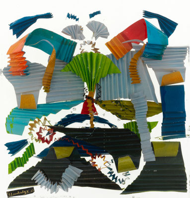 Series Floating Worlds / epoxy resin, acrylic painted paper / 25 x 28 cm 2023 (Repro Roland Froschauer)