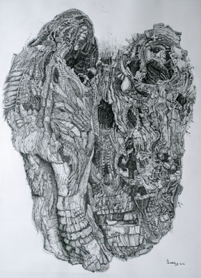 Skullduggery / Indian ink, 120 x 85 cm, 2011