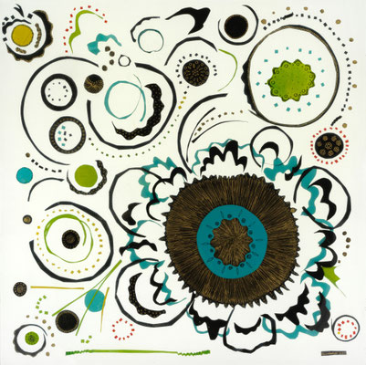 Series Floating Worlds / epoxy resin, acrylic painted paper, Musou black, Indian ink / 60 x 60 cm 2023 (Repro Roland Froschauer)